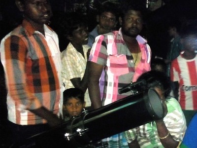 Equipped with astronomical telescopes